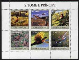 St Thomas & Prince Islands 2003 Pheasants perf sheetl...