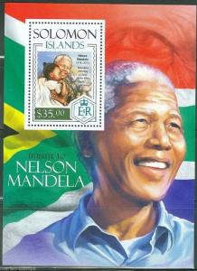 SOLOMON ISLANDS 2014 NELSON MANDELA  SOUVENIR SHEET  MINT NH