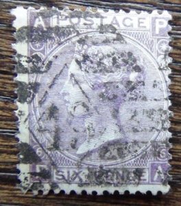 Great Britain 1867 -80 6d Used SG106 Plate 6