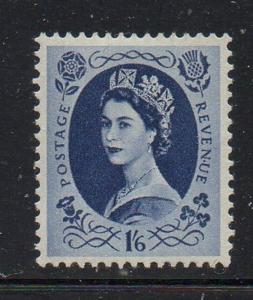 Great Britain Sc 333 1955 1/6d dark blue QE II stamp mint NH