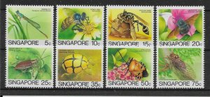 SINGAPORE SG491a/8a 1988-9 INSECTS SET LEIGH-MARDON PRINTING MNH