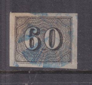 BRAZIL, 1850 60r. Black, used.