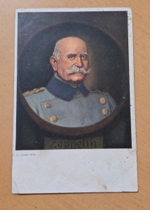 WWI German Feldpost Postcard Zeppelin Portrait 19 Aug 1915 Military Mail
