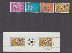 NETHERLANDS ANTILLES, 1982 Sports Funds set of 4 & Souvenir Sheet, used.