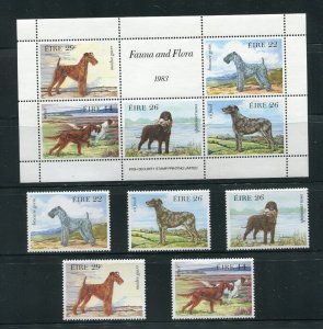 Ireland 563 - 567, 567a Dogs Stamp Set and Sheet MNH 1983