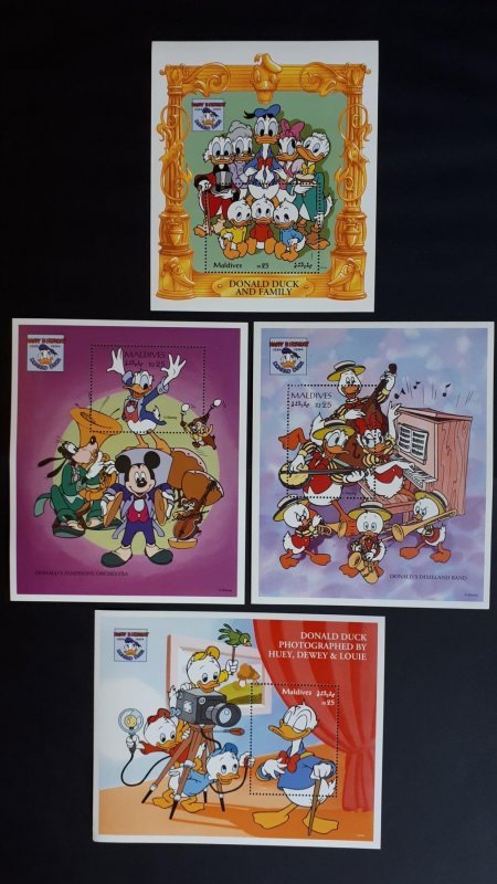 Disney - Maldives 1995. ** MNH Block 4x complete