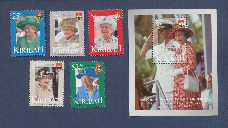 KIRIBATI  - Scott 1025-1030 - MNH  set and S/S -  QEII - 2018 