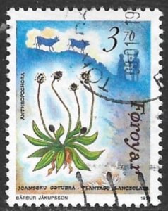 FAROE ISLANDS 1991 3.70k Flora and Fauna Issue Sc 216 VFU