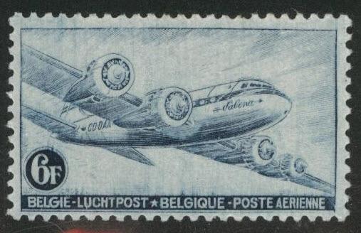 Belgium Scott C8 MNH** 1946 DC4 Airmail stamp