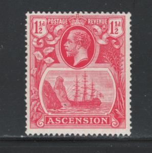 Ascension 1924 King George V 1 1/2p Scott # 12 MH