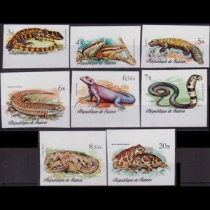 GUINEA 1977 - Scott# 744-51 Reptiles Imperf. Set of 8 NH