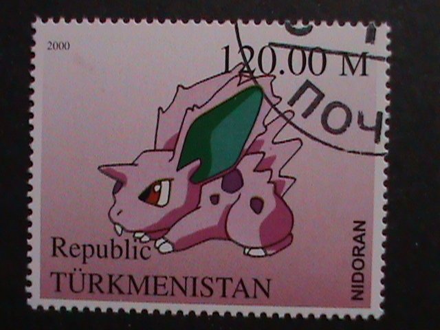 ​TURKMENISTAN -2000 LOVELY FAMPOUS POKEMON CTO FANCY POSTAL CANCEL VERY FINE