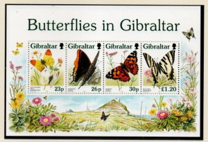 Gibraltar Sc 731a 1997 Butterflies stamp sheet mint NH