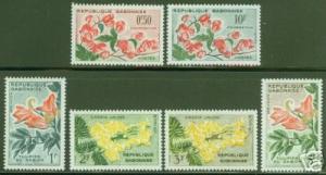 GABON Scott 154-9 MNH**complete 1961 Fllower stamp set