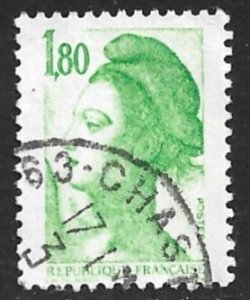 FRANCE 1983-87 1.80fr Green Liberty Issue Sc 1879 VFU