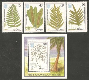 TUVALU Sc# 438 - 442 MNH FVF Set4 + SS Ferns