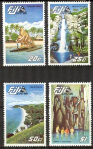 Fiji 1985 Tourism Landscapes Waterfalls Ships set of 4 MNH