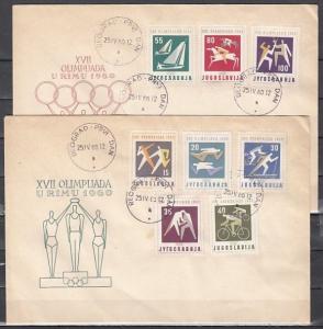 Yugoslavia, Scott cat. 564-571. Rome Summer Olympics issue. First day cover. ^