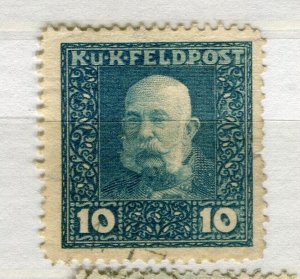 AUSTRIA; 1915-17 early F. Joseph KuK Feldpost issue used 10k. value