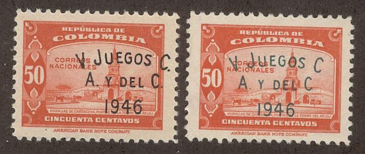 COLOMBIA SC# 543-4 F-VF MNH 1946