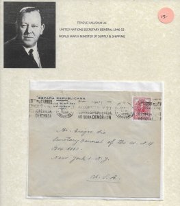 1946 Argentina to Trygve Lie, UN Secretary General, New York, NY (52062)