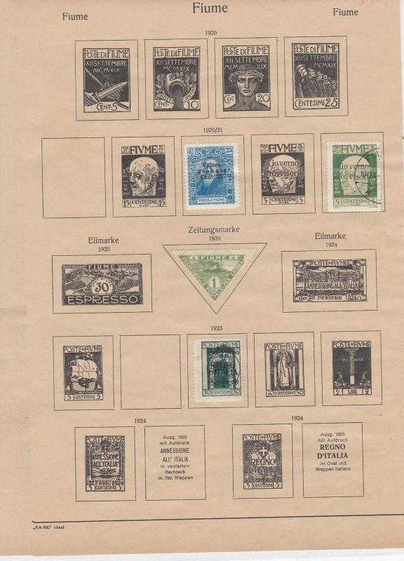 Fiume Stamps on 2 Pages Ref: R6868