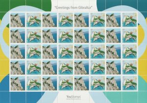 2007 - YouStamps© Generic Label Sheet  Greetings from Gibraltar : 20 x E