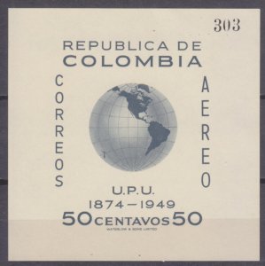 1950 Colombia 598/B5b 75 years of UPU 8,00 €