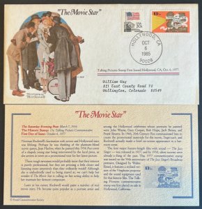 NORMAN ROCKWELL THE MOVIE STAR OCT 6 1985 HOLLYWOOD CA FIRST DAY COVER (FDC)