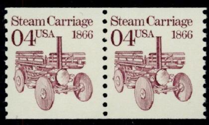 2451 Steam Carriage F-VF MNH transportation coil pair (tagged)