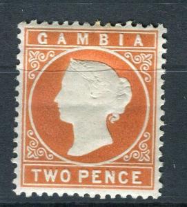 GAMBIA; 1886 classic QV Crown CA issue Mint hinged Shade of 2d. value