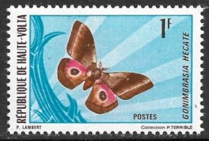 BURKINA FASO / UPPER VOLTA 1971 1fr BUTTERFLIES & MOTH Issue Sc 244 MNH