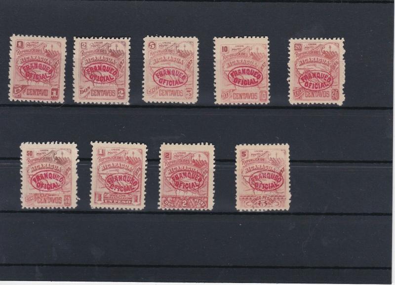 Nicaragua Early Mounted overprint Stamps Ref: R4222