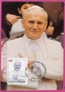 ag3520 - ARGENTINA - POSTAL HISTORY - Maximum Card - 1987 Pope JPII RELIGION-