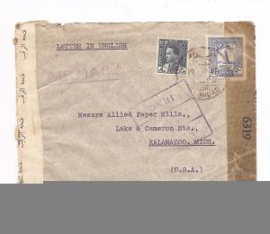 Iraq 1945 (looks a lot like a 6) Double Censor cover to US (bab)