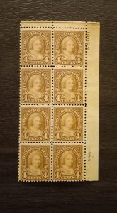 US Scott #636 MNH,Og P#Block PF Cert (2×4) Of (8) Stamps VF