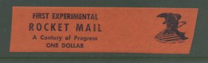 US Rocket Mail label from A Century of Progress