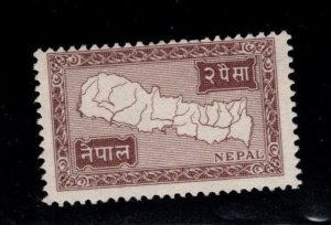 Nepal Scott 72 MNH** Post Office Fresh 1954 Map stamp