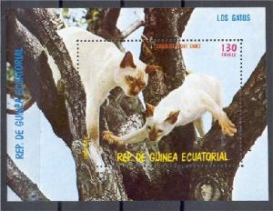 EQ GUINEA, CATS, MNH SHEETLET 1976	