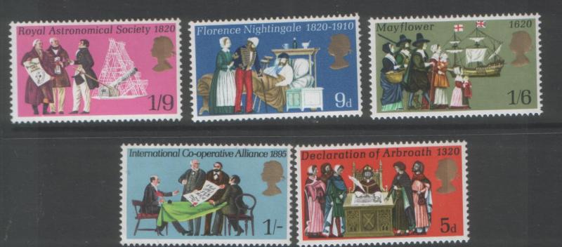 Great Britain 1970 Anniversaries (5) Scott #