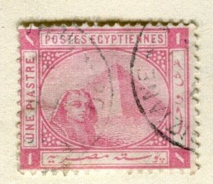 EGYPT; 1879 early classic Sphinx Pyramid issue fine used 1Pe. value