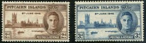 Pitcairn Island SC# 9-10 Victory / Peace KGVI  set MH