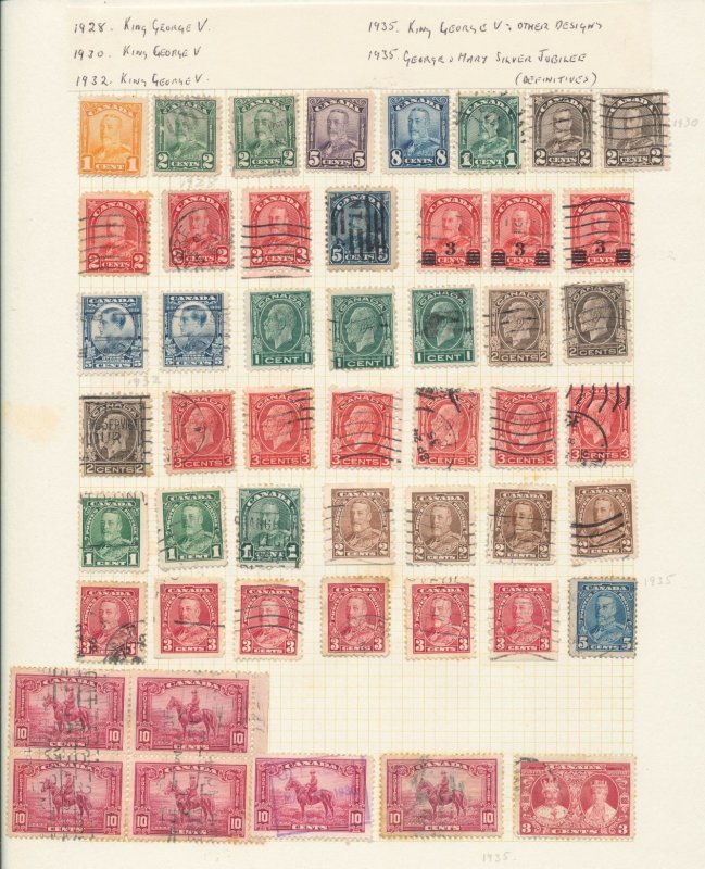 Canada 1870/1946 Used Collection on Pages (Apx 200 Items) UK289