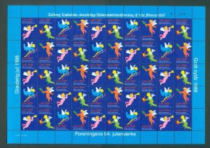 Denmark. 1988. Christmas Sheet MNH. Local: Aalborg. Angels Playing Music.