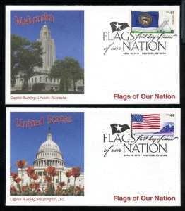 US 4303-4312 Flags of our Nation  set of 10 UA Fleetwood cachet FDC DP