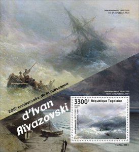 TOGO - 2022 - Ivan Aivazovsky  - Perf Souv Sheet - Mint Never Hinged
