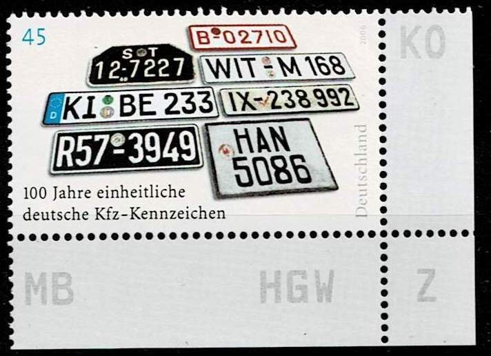 Germany 2006,Sc.#2385 MNH,  100 Years unification in car plates