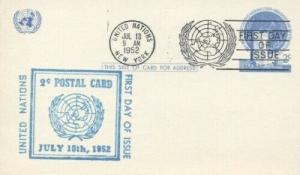 UN UX1 2c POSTAL CARD FDC - Unknown