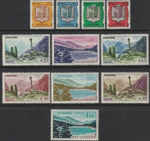 French Andorra Sc# 143 / 153 complete 1961 set MVLH CV $66.95