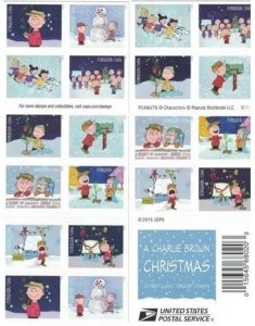 2015 Charlie Brown Xmas  Forever stamps 5 books total 100pcs